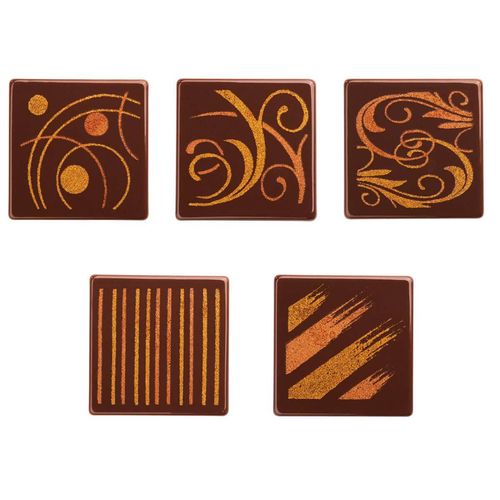 Décor en chocolat "Carré", chocolat noir