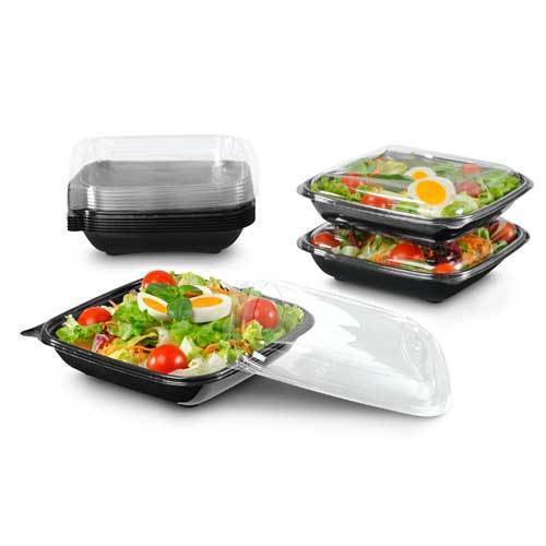 Assiette à salade avec couv., carrée
