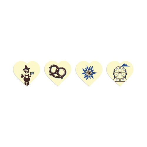 Coeur en chocolat "Festif", lot de 4 pièces