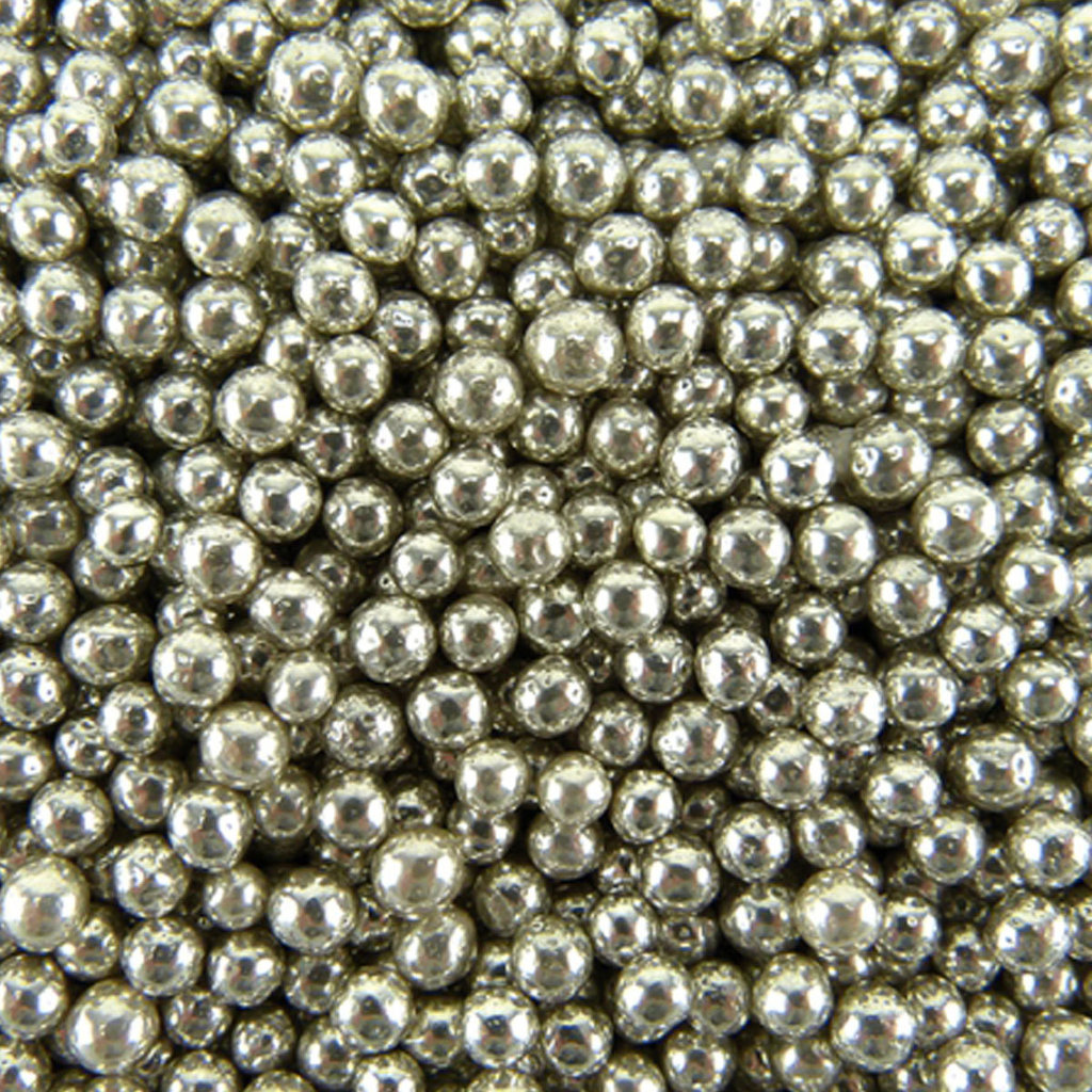 Perle en sucre - Argent - 4mm - comestible