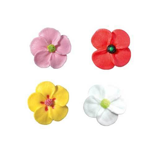 Fleurs en sucre, grand format, 4 sortes