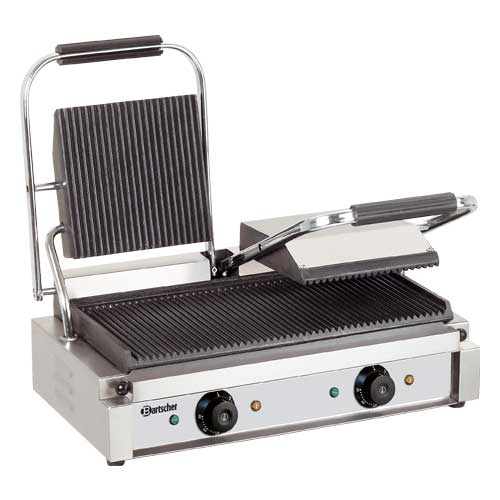 Grill électrique double, rainuré