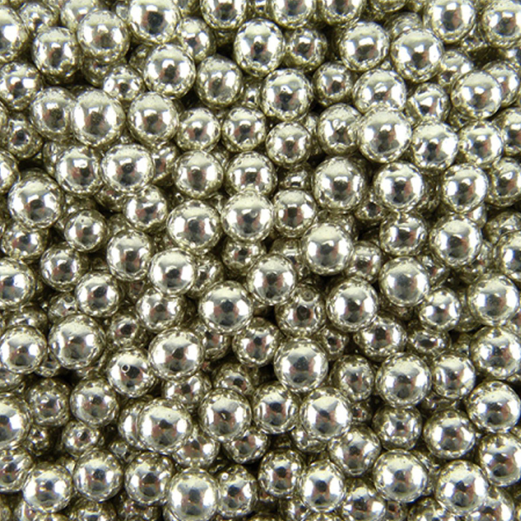 Perles en sucre, argent, Ø 6 mm