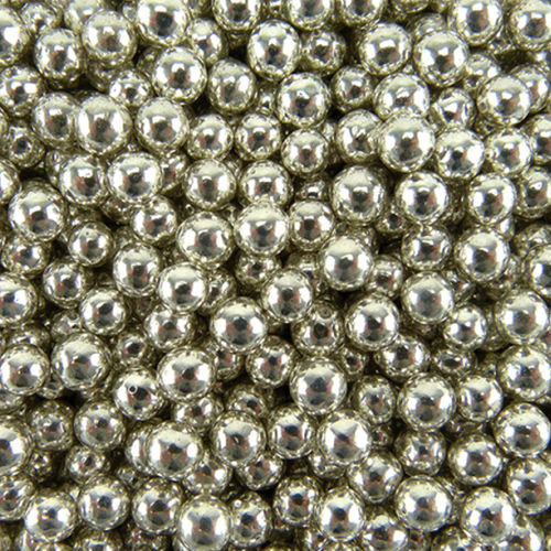Perles en sucre, argent, Ø 6 mm