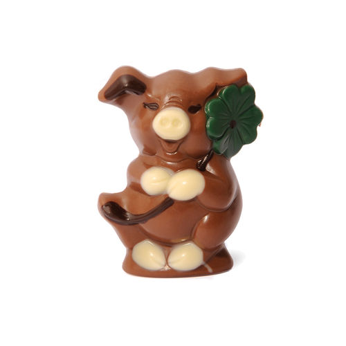 Cochon porte-bonheur en chocolat