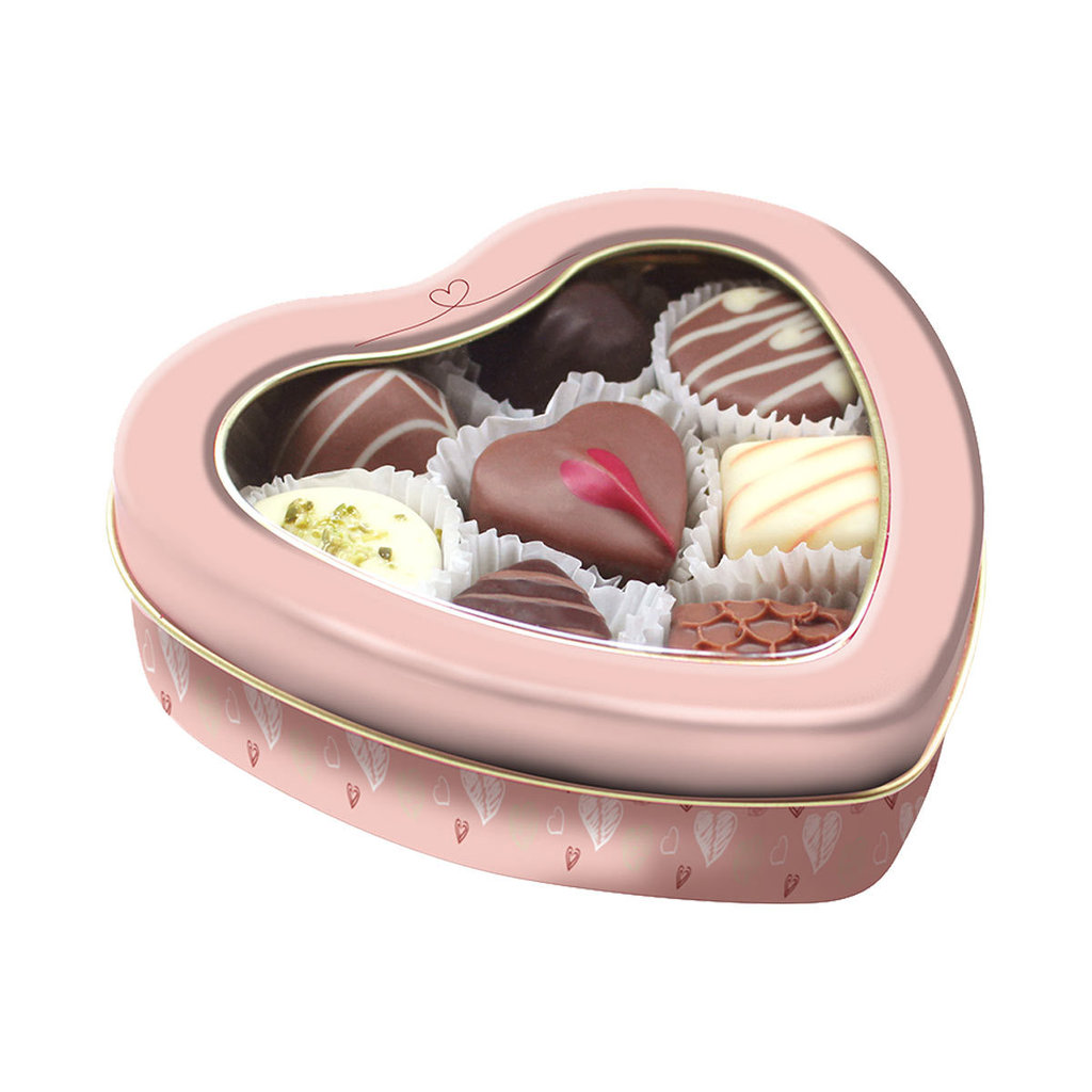 Asst de pralinés "Battement de coeur", boîte coeur