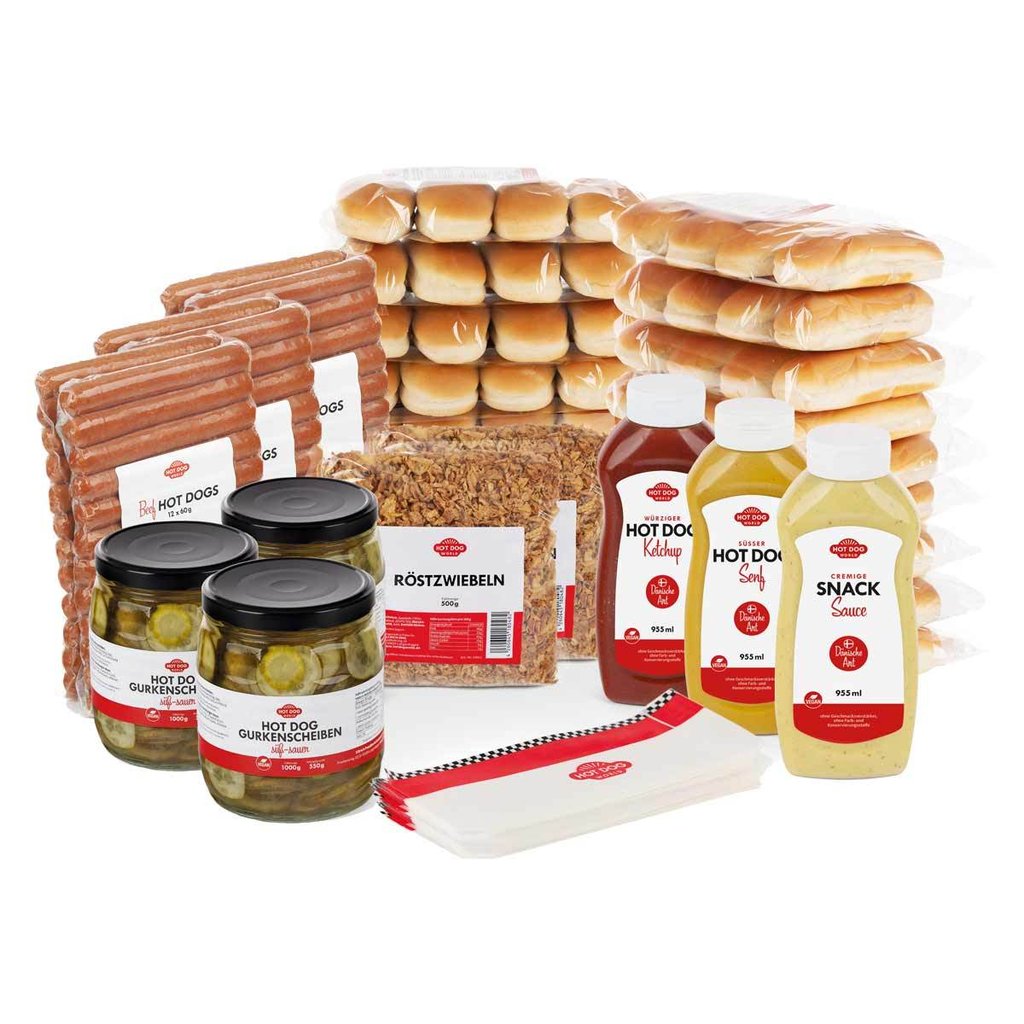 Assortiment hot dog "danois", 72 pièces