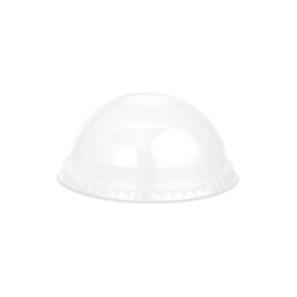 Couvercle bombé en RPET avec perforation, Ø 9,5 cm