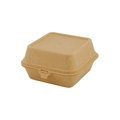 Boîte burgers réutilisable, 16 x 15 x 10 cm, brune - 1