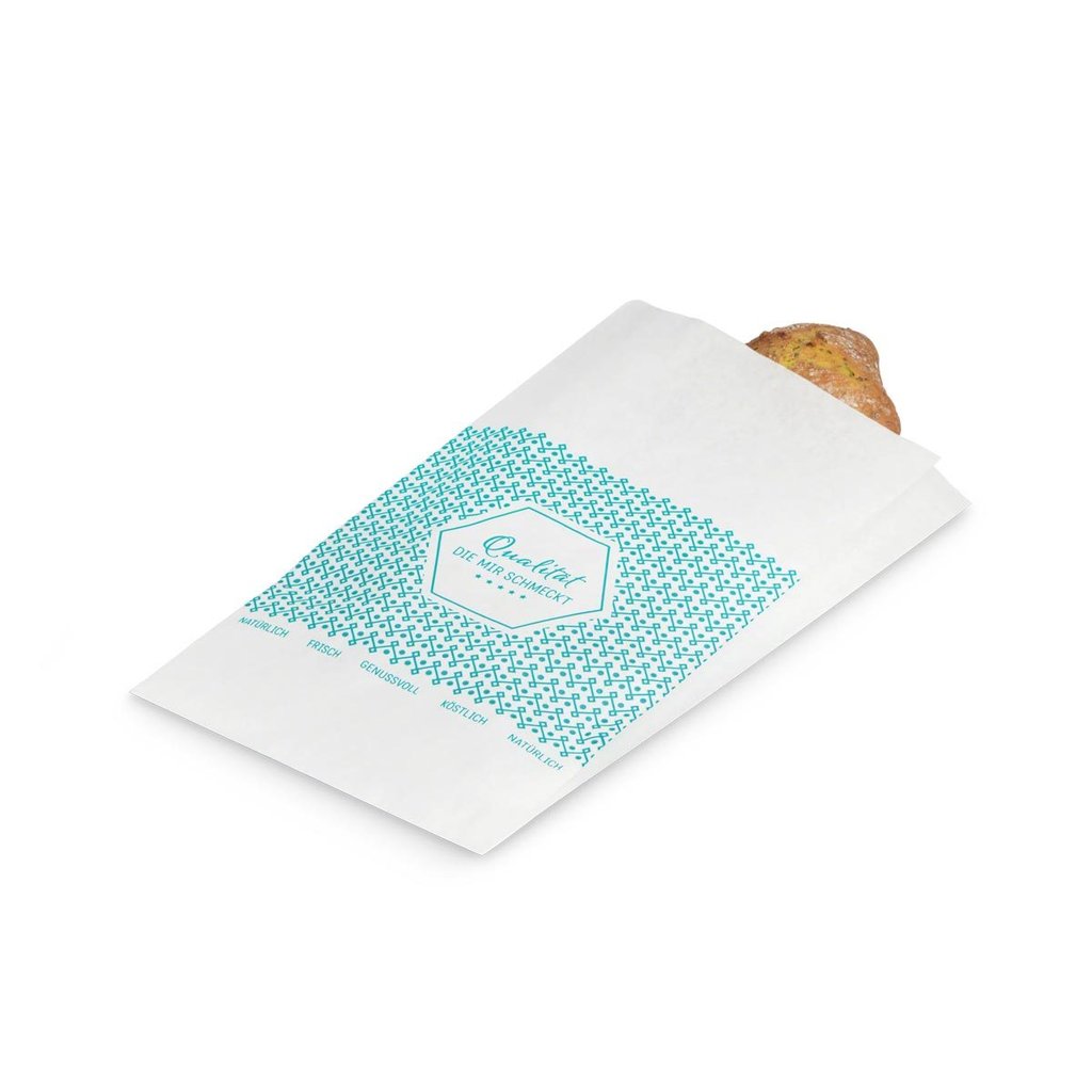 Sachet à pli "Saveur" blanc, 16 x 6 x 28 cm