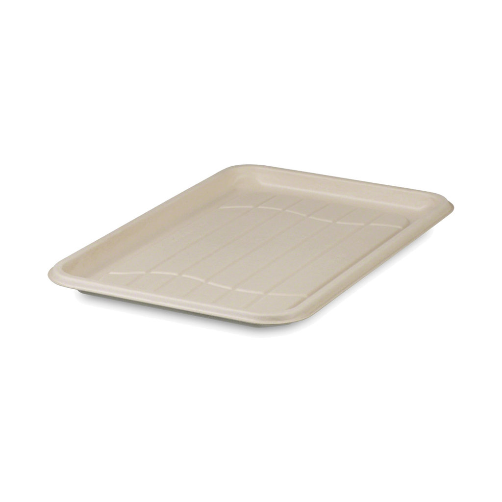 Plateau en bagasse, rectangulaire, 46 x 30 x 3 cm