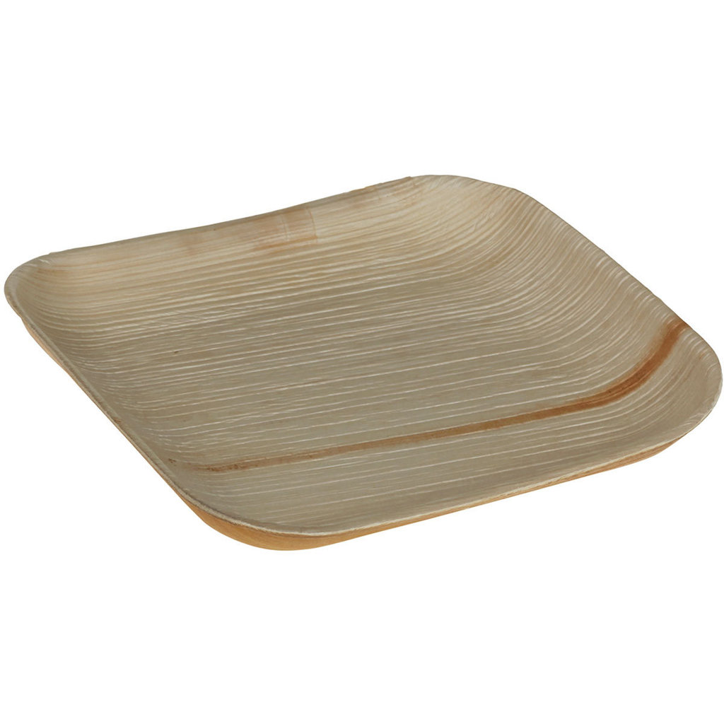 Assiette en palmier, sans bord, 20 x 20 x 1,5 cm