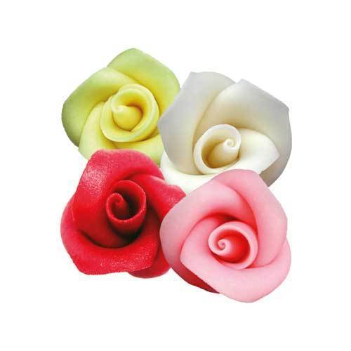 Assort. roses en pâtes d'amandes "4 couleurs", pm