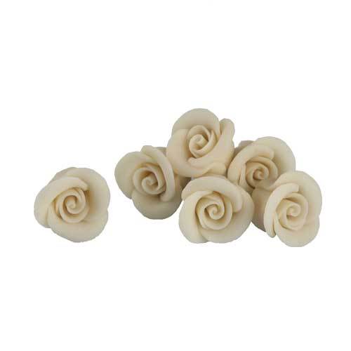 Rose à pâte d'amandes "blanc", moyen format