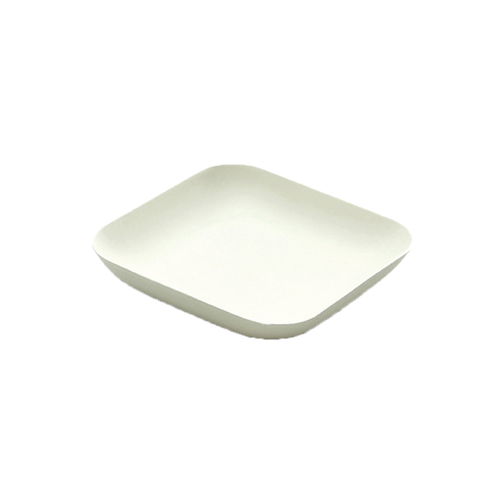 Assiette en bagasse, carrée 12x12 cm